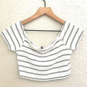ASOS Smocked Short Sleeve Cropped Tee Size 8